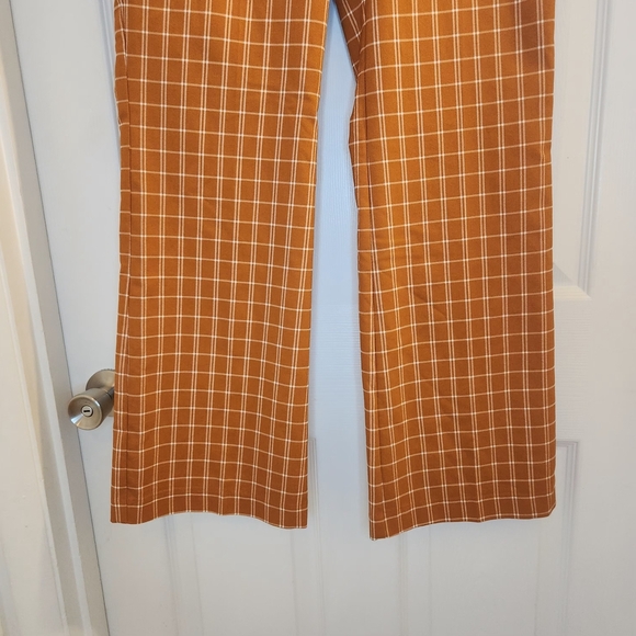 Versona Modern Bootcut Pants Sz: 8 NWT Orange Plaid Hippie 70s Hi Rise - Picture 4 of 16